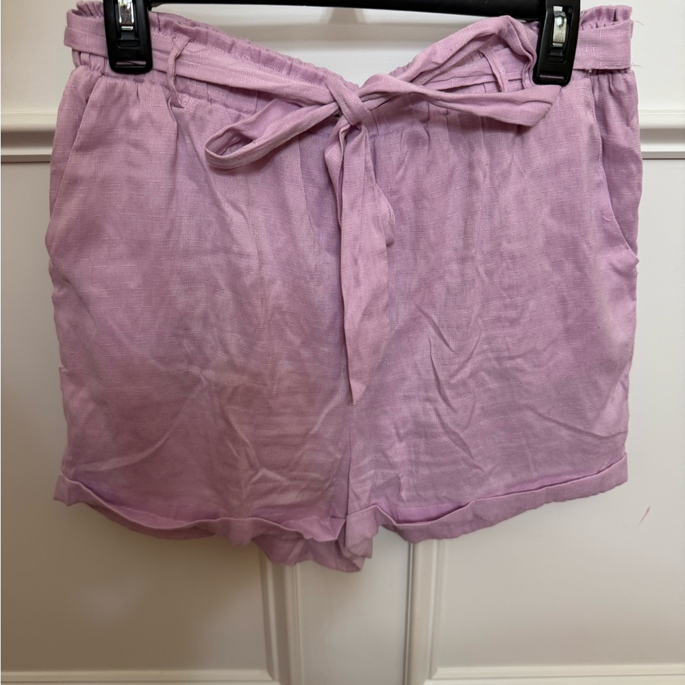 Women's Lilac Tie-Waist Shorts